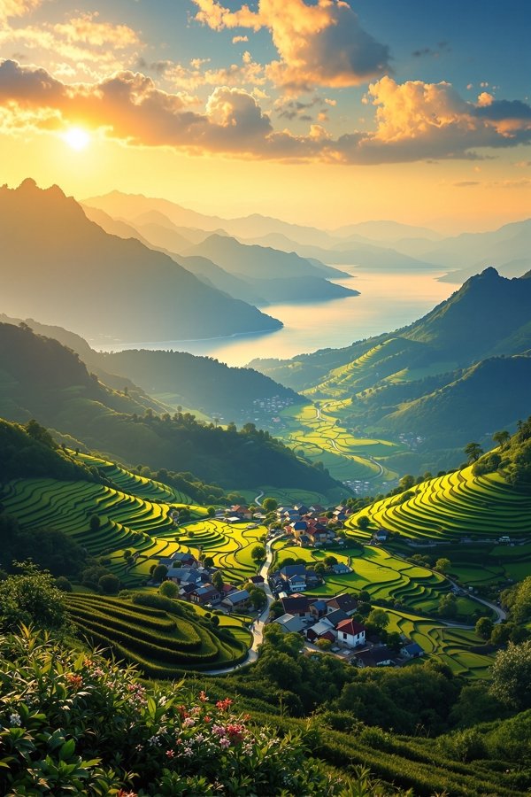 山海之间剧集封面，山海田园金色晨光